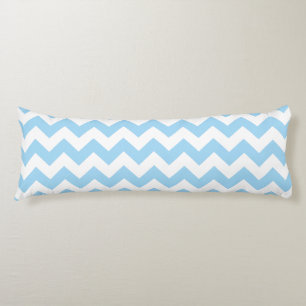 Blue Zigzag, Blue Chevron, Geometric Pattern Body Pillow