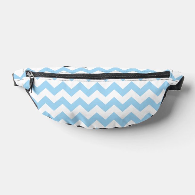 Blue Zigzag, Blue Chevron, Geometric Pattern Fanny Pack (Lay Down)