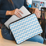 Blue Zigzag, Blue Chevron, Geometric Pattern Laptop Sleeve<br><div class="desc">Elegant,  stylish and sophisticated zigzag (chevron) pattern in blue and white colour. Modern and trendy gift,  perfect for the zigzag lover in your life.</div>