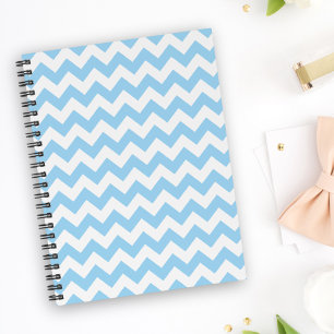 Blue Zigzag, Blue Chevron, Geometric Pattern Notebook