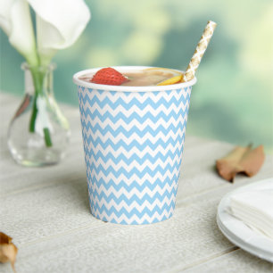 Blue Zigzag, Blue Chevron, Geometric Pattern Paper Cups