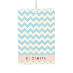 Blue Zigzag, Blue Chevron, Wave Pattern, Your Name Air Freshener