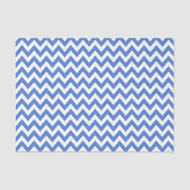 Blue ZigZag / Chevron Pattern Tissue Paper (Front)