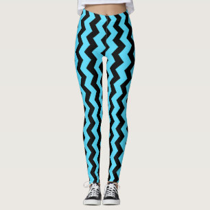 Blue Zigzag Design You Choose Background Colour Leggings
