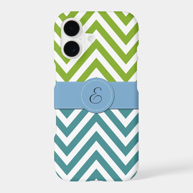 Blue Zigzag, Green Zigzag, Chevron, Monogram (Back)