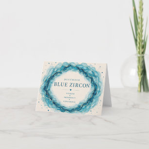Blue Zircon December Birthstone Thank You Card