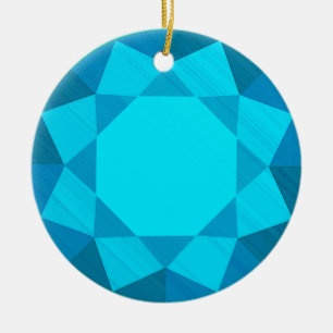 Blue Zircon Gemstone / Jewel Graphic Image  Ceramic Ornament