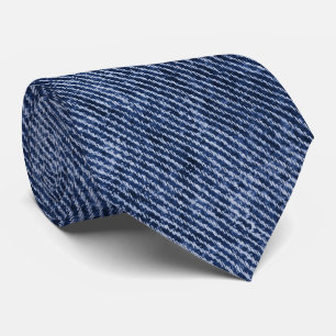 Blue Zodiac Denim Pattern Tie