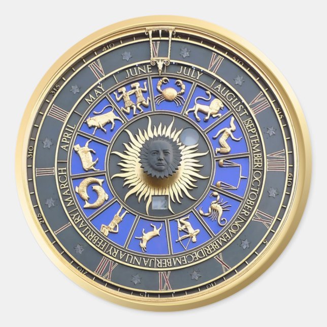 Blue Zodiac Wheel Sticker (Front)