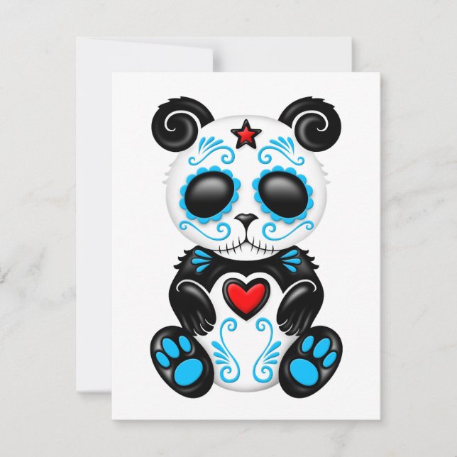 Blue Zombie Sugar Panda on White (Front)