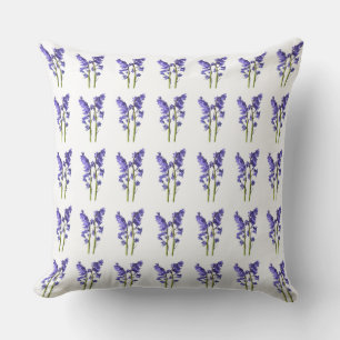 Bluebell Fabric Pattern. Throw Pillow