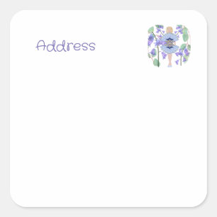 Bluebell Fairy Address Square Sticker