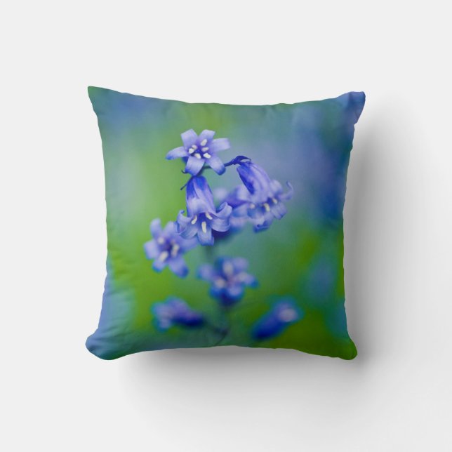 Bluebell flower Throw Pillow (Front)