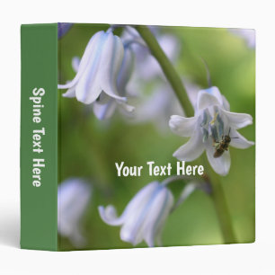 Bluebell Flowers And Bee Personalized Binder