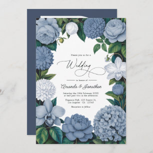 Bluebell Haze, Pale Delft & Cloud White Wedding Invitation