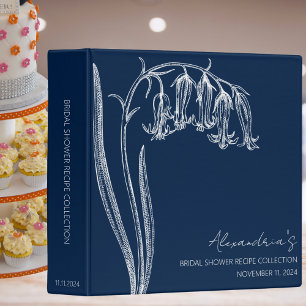 Bluebell Illustration Bridal Shower Recipe Binder