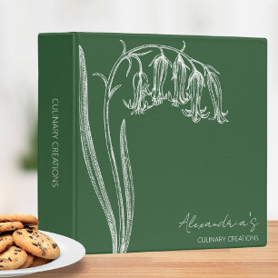 Bluebell Illustration Monogram Recipe  Binder