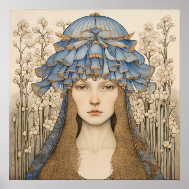Bluebell Portrait Art Print (Front)