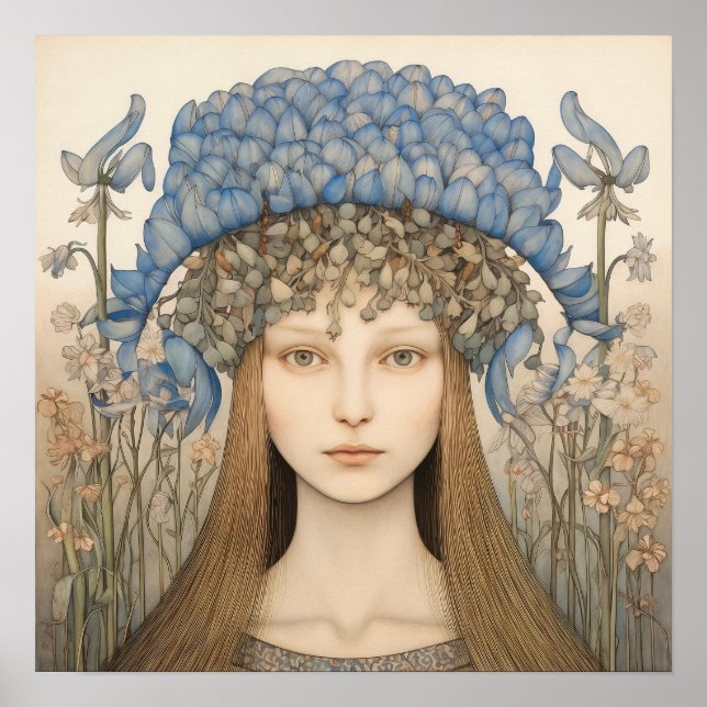 Bluebell Portrait Art Print (Front)