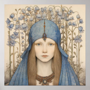 Bluebell Portrait Art Print
