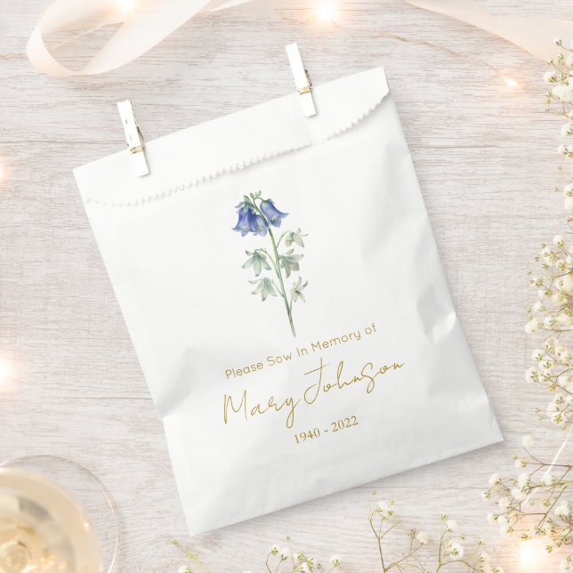 Bluebell | Simple Seed packet Funeral  Favour Bag (Clipped)