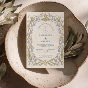 Bluebell Wedding Art Nouveau Gold Arch Invitation