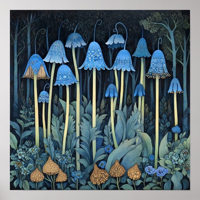 Bluebell Whimsical Painting Art Print (Front)