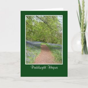 Bluebell Wood Birthday Card - Welsh Greeting