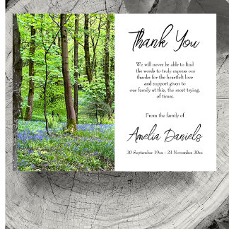 Bluebell Wood In Memory Thank You Card