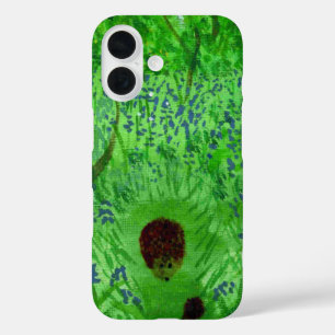 Bluebell Wood Spring Painting with Hedgehog iPhone 16 Case