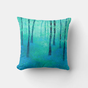 Bluebell Woodland Throw Pillow