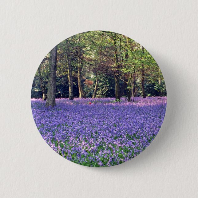 Bluebell Woods, England  flowers 2 Inch Round Button (Front)
