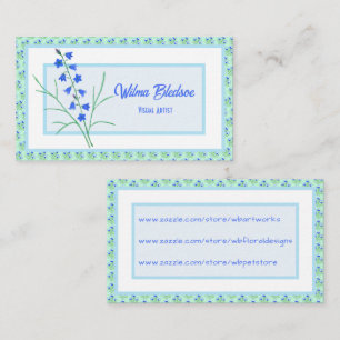 Bluebells and Blue Crocuses Pastel Business Card