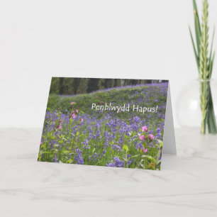 Bluebells  Birthday Card - Welsh Greeting