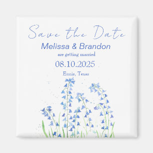 Bluebells Blue Floral Spring Rustic Wedding  Magnet
