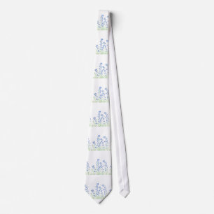 Bluebells blue flowers neck tie