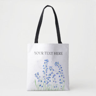 Bluebells blue flowers tote bag