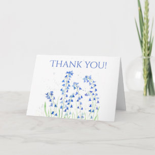 Bluebells blue flowers woodlands Thank you Card