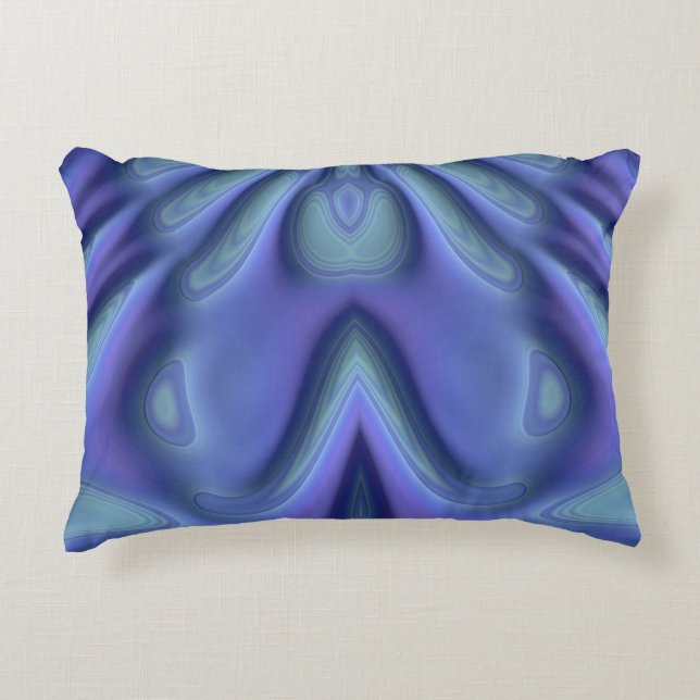 ~BLUEBELLS Blue Violet Fractal Design ~  Accent Pillow (Front)