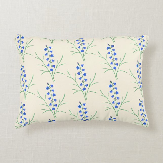 Bluebells Cream Coloured Accent Pillow (Front)