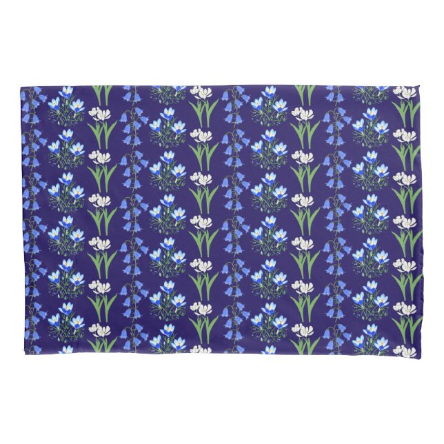 Bluebells, Crocuses & Tulips Yellow Pillow Case (Front)
