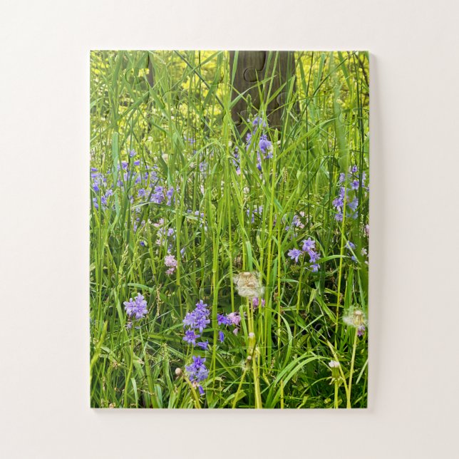 Bluebells & Dandelions in Wild Spring Grass Jigsaw Puzzle (Vertical)