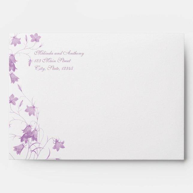 Bluebells - Enveloppe Mariage violet A7 (Devant)