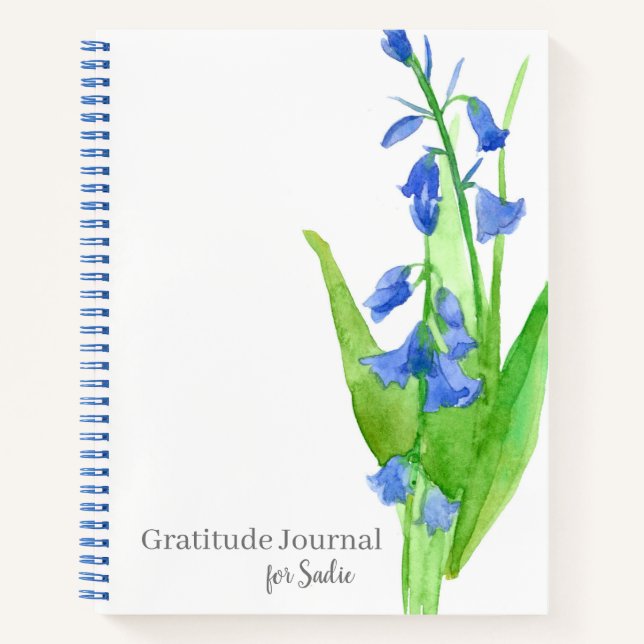 Bluebells Fleurs Gratitude Journal personnalisé (Devant)