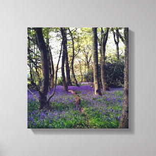 Bluebells forest Floral modern elegant Beautiful Canvas Print