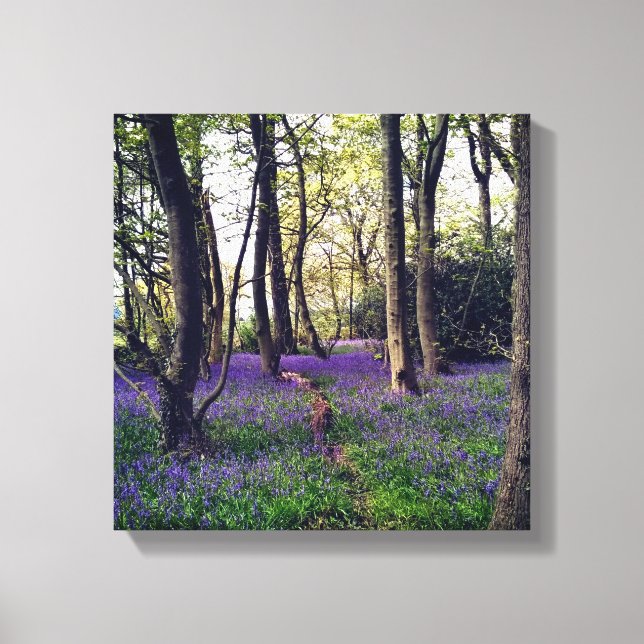 Bluebells forest Floral modern elegant Beautiful Canvas Print (Front)