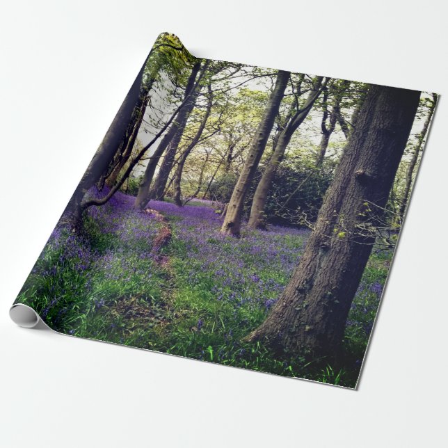 Bluebells forest Floral modern elegant Beautiful  Wrapping Paper (Unrolled)