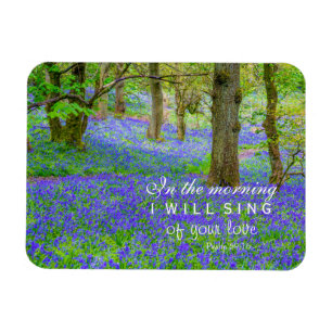 Bluebells forest in Scotland, bible verses Magnet