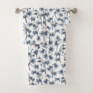 Bluebells, Harebells, Bellflowers Bath Towel Set