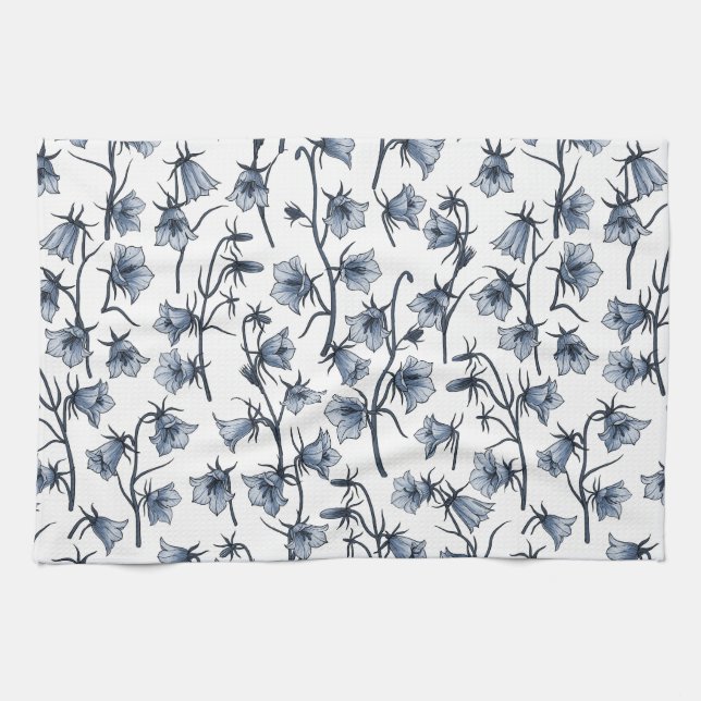 Bluebells, Harebells, Bellflowers Kitchen Towel (Horizontal)